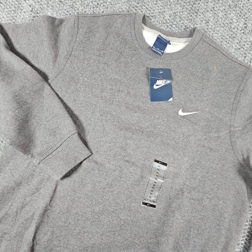 Vtg Nike Crewneck Sweatshirt Mens XL Grey Fleece Pullover Swoosh Logo NWT